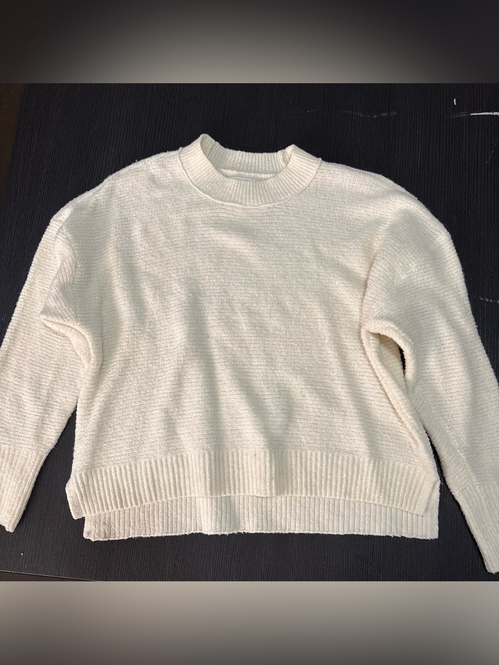 American Eagle Outfitters Cream Crewneck Sweater